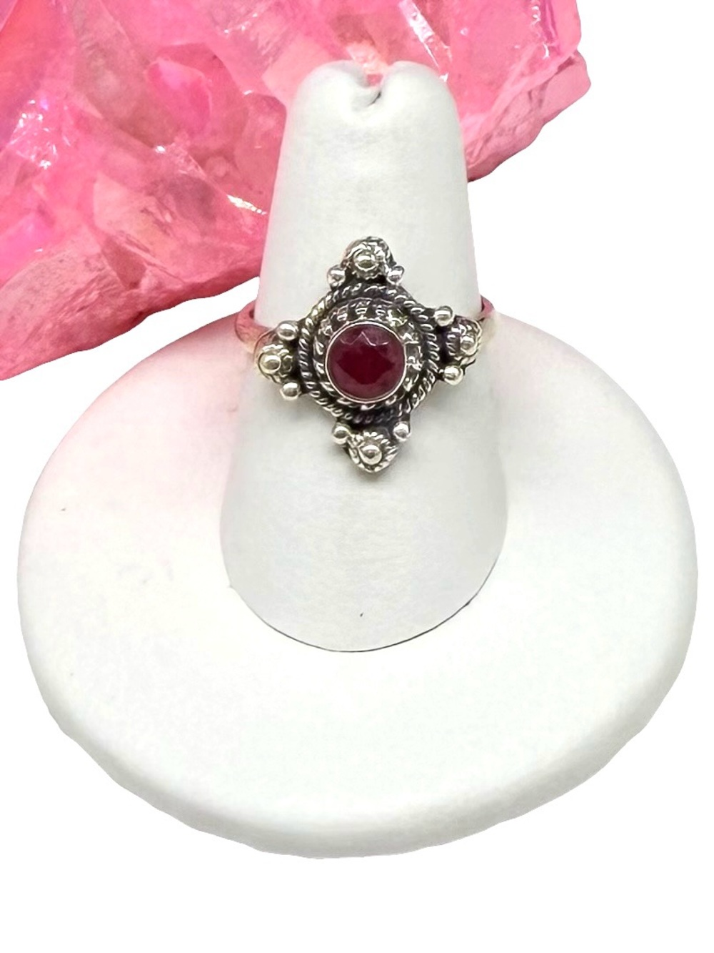 Ruby Ring Size 7 Solid 925 Sterling Silver